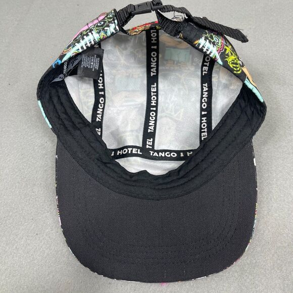 Tango Hotel 5 Panel Cap Strapback Hat All Over Print Black One Size Fits Most - Picture 6 of 7